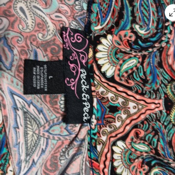 Peck & Peck Womens Large Blouse 3/4 Sleeve Stretchy Pullover Top Large D22 - Picture 3 of 11